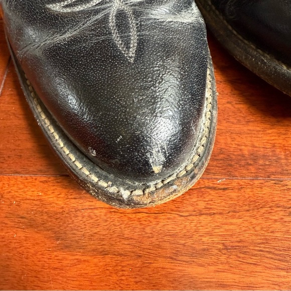 Tony Lama Black Leather Western Boots - Picture 7 of 15